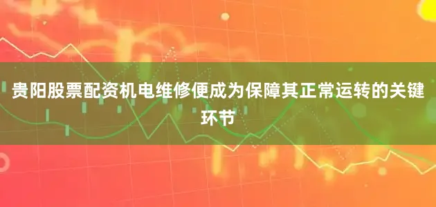 贵阳股票配资机电维修便成为保障其正常运转的关键环节
